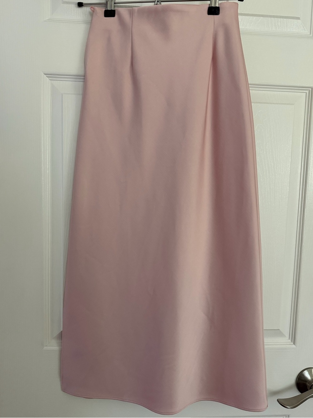 H&M Pink Satin Midi Skirt